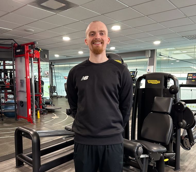 Matt Lawson, Personal Trainer at Westwoods Health Club with client on rower