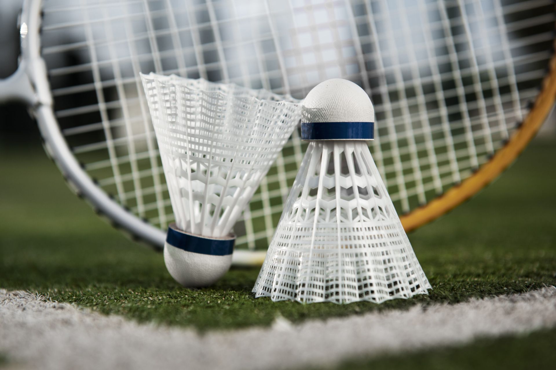 Male and female members playing a game of badminton